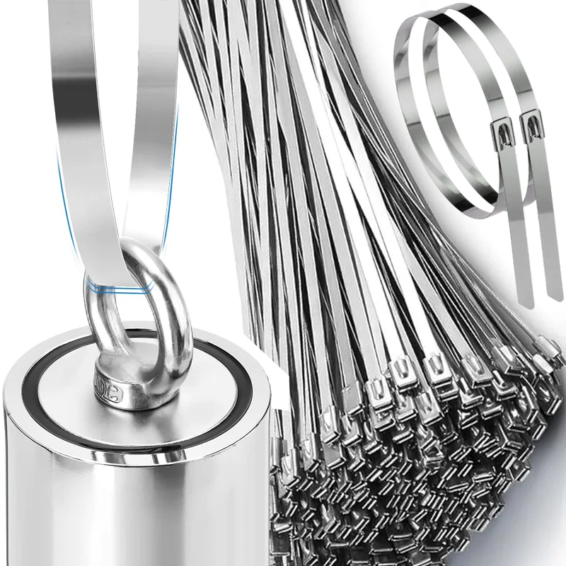 Stainless Steel Cable Ties Heavy Duty Self-locking Wire Ties Exhaust Wrapping Metal Fastener for Machinery Vehicles Pipe Fence