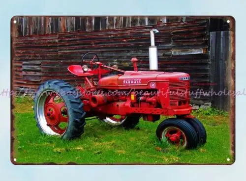 Vehicles Farmall Tractor tin sign interior design ideas bedroom