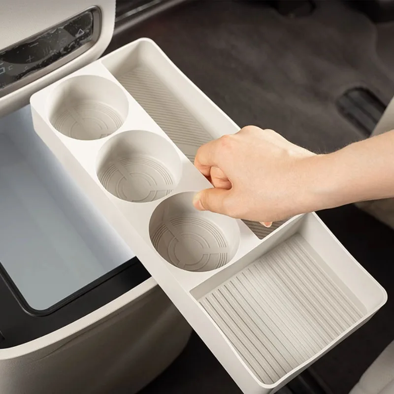 

Для Denza D9 2024-2025 автомобильный задний холодильник, силиконовый ящик для хранения, держатель для напитков, фиксированная сетка, нескользящая коробка, аксессуары для интерьера