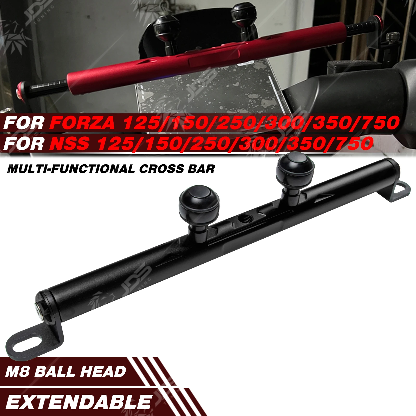 

JDSTUNING For HONDA FORZA/NSS 125/150/250/300/350/750 Crossbar Balance Beam Multifunction Bar Phone Holder Bracket Accessories