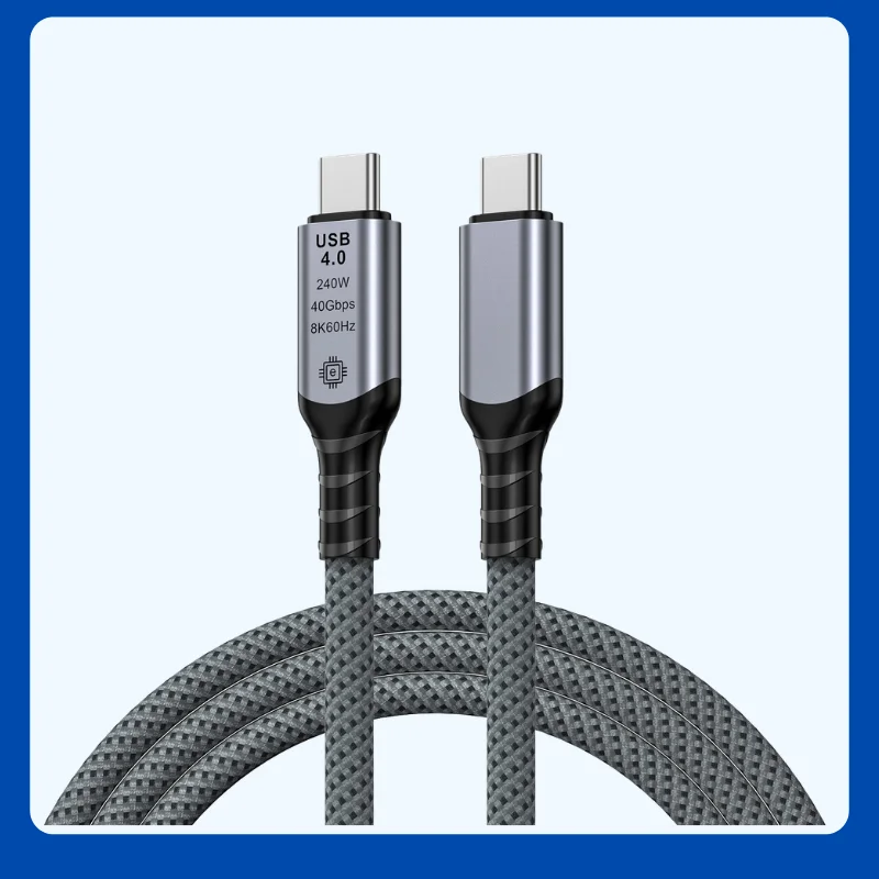 8K USB4 Type C Cable 40Gbps 240W PD3.1 QC4.0 ForThunderbolt 4 Fast Charging Cable Thunderbolt3 USB C to C Data Transfer