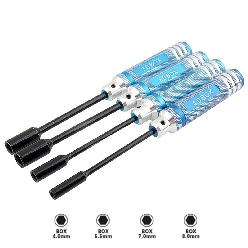 Juego de destornilladores hexagonales de titanio, 4 Uds., 1,5/2,0/2,5/3,0mm, acero endurecido para coche/helicóptero/barco RC, herramientas de reparación duraderas