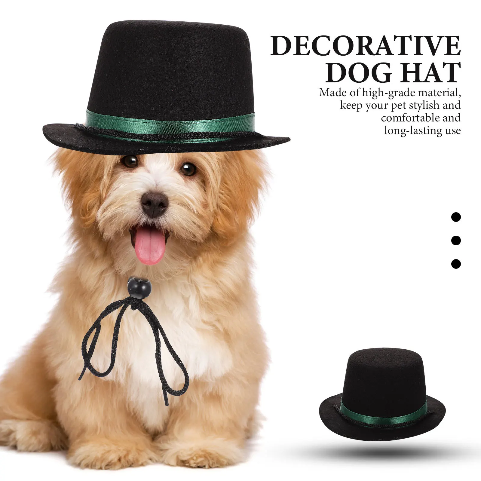 

1 Piece Pet Bowler Hat Stylish Lightweight Adjustable for Dog Cat Puppy Kitten Party Costume Photo Prop Decorative Accessory