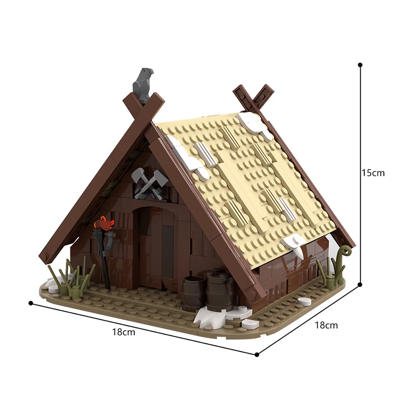 Medieval Viking House Building Blocks Set para crianças, Village Architecture Model, DIY Puzzle Toys, presente de aniversário, MOC-93063, 310 pcs