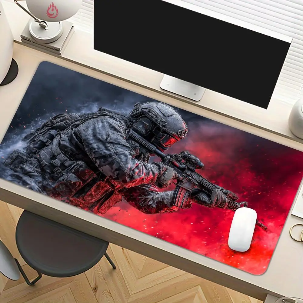 Cool tactical soldiers Mouse Pad Desk Mat Large Computer Office Carpet XXL Mousepad Gamer Gaming PC Accessories Keyboard Rug