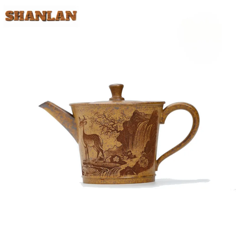 

280 мл Исин фиолетовые глиняные чайники ручной работы Горшок Gongdao Сырая руда фарфоровая секция грязевой чайник китайский чайный сервиз Zisha подарок