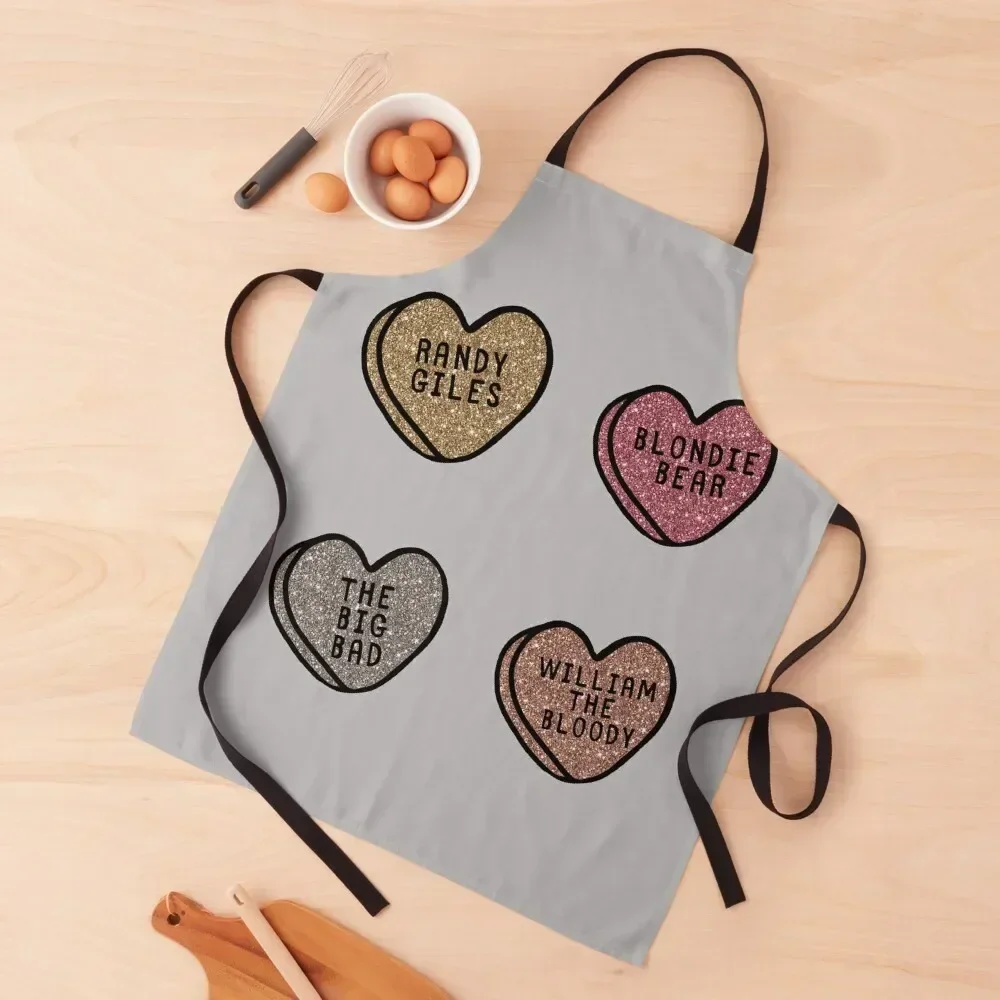 Spike Glitter Hearts Buffy Stickers Apron Korean home women kitchen jacket woman Apron