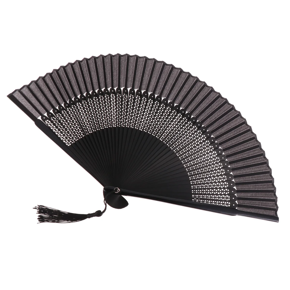 Vintage Handheld Hollow Black Folding Fan Portable for Dance Performance Wedding Party Shower Souvenir Gift