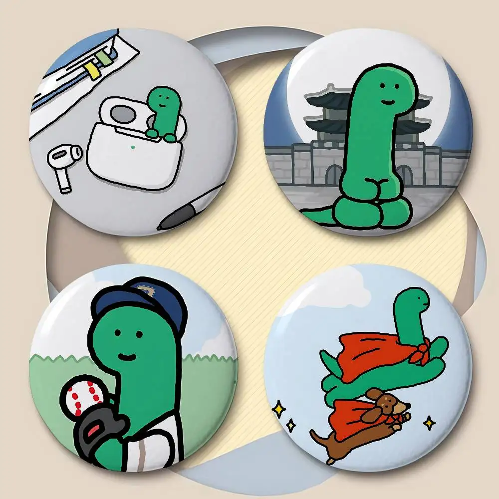 Cartoon J-JOGUMAN Badges Peripheral Lapel Pins Tinplate Round Brooch For Shoulder Bag Accessories Souvenir Gifts