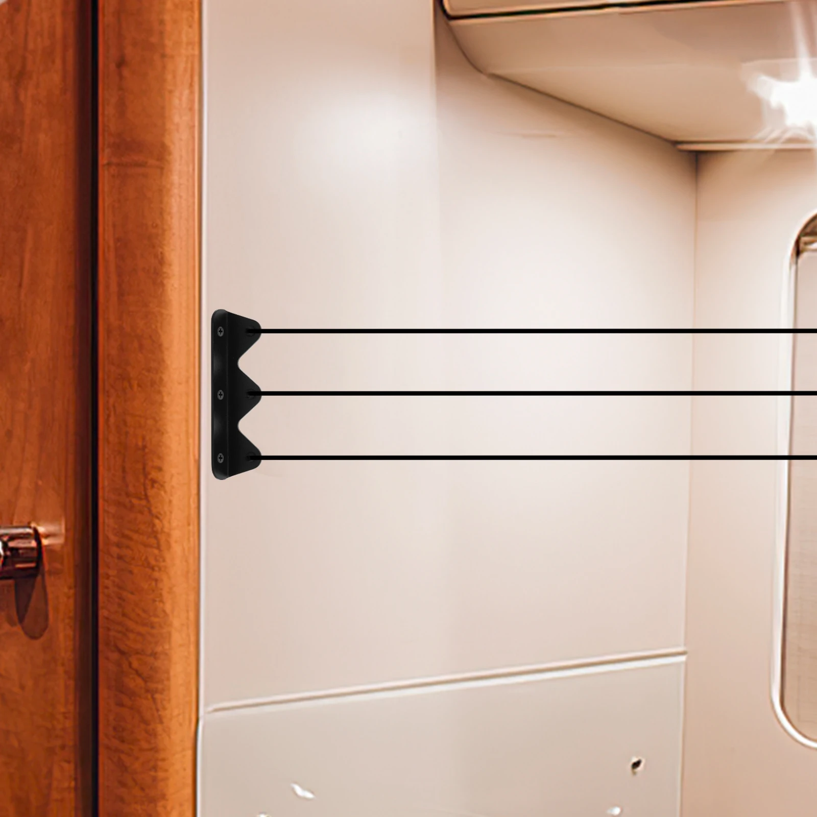 

RV Hanging Cabinet Fence Anti-drop Baffles Wall Black 304 Stainless Steel Board