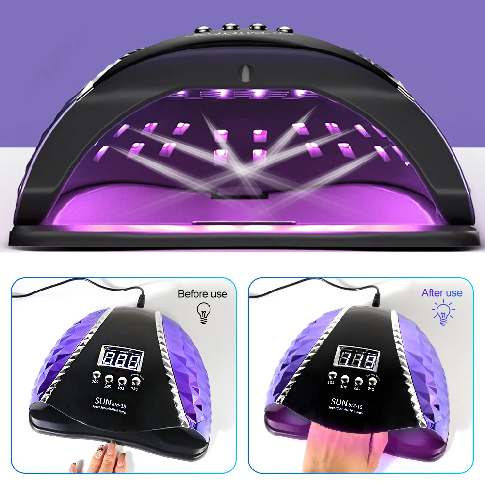 Lampa do paznokci 45 LED diod Dwuźródłowa UV/LED Lampa o dużej mocy do wszystkich paznokci Lakier żelowy Światło do fototerapii do salonu manicure