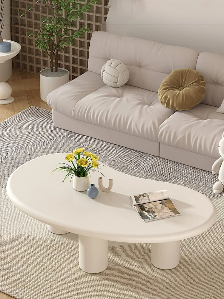 ZL Cream Style Living Room Cashew Tea Table Household Special-Shaped Tea Table Combination