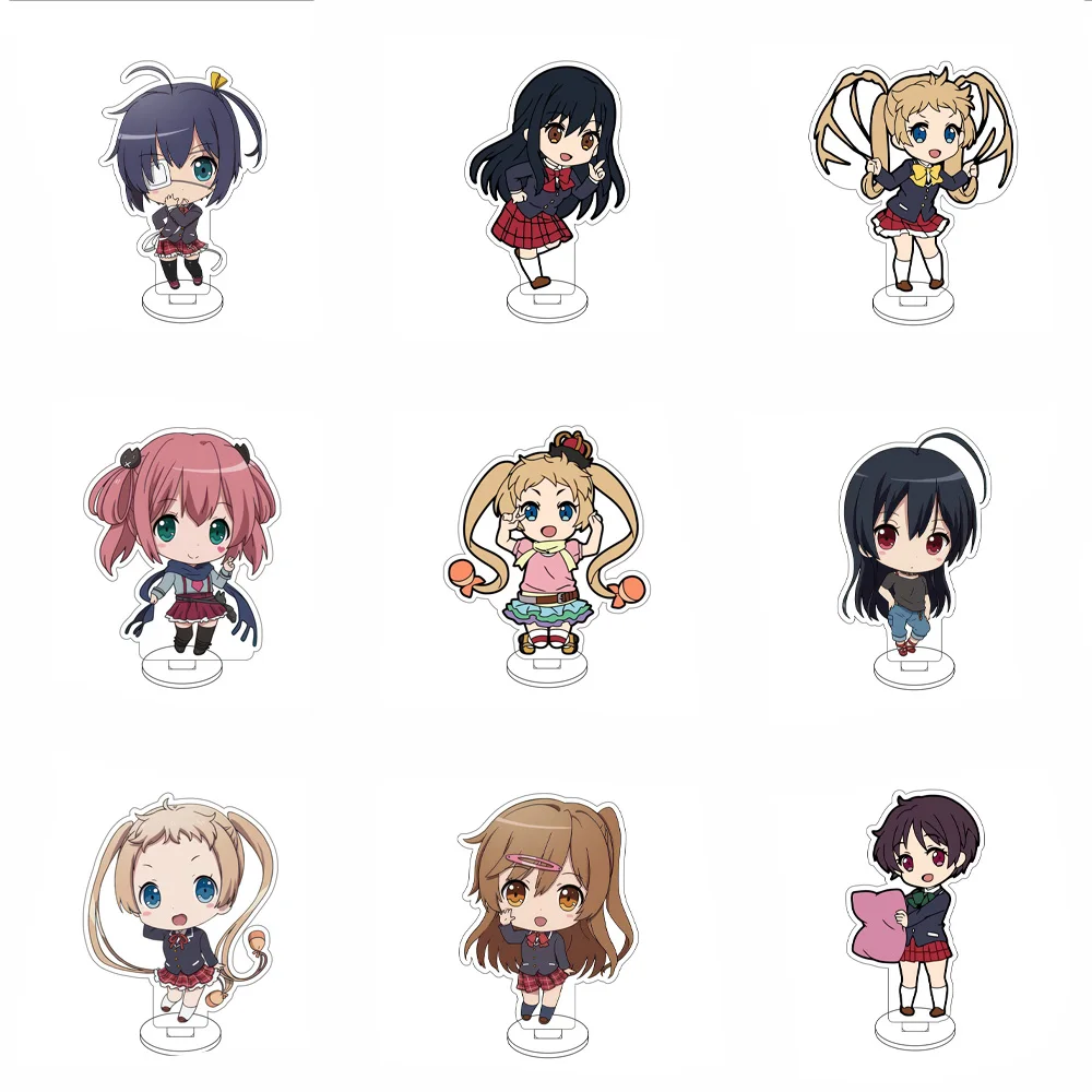 10 سنتيمتر أنيمي الحب Chunibyo الأوهام الأخرى الشكل حامل نموذج تاكاناشي ريكا/نيبوتاني شينكا لطيف زخارف مكتب الدائمة علامة الهدايا