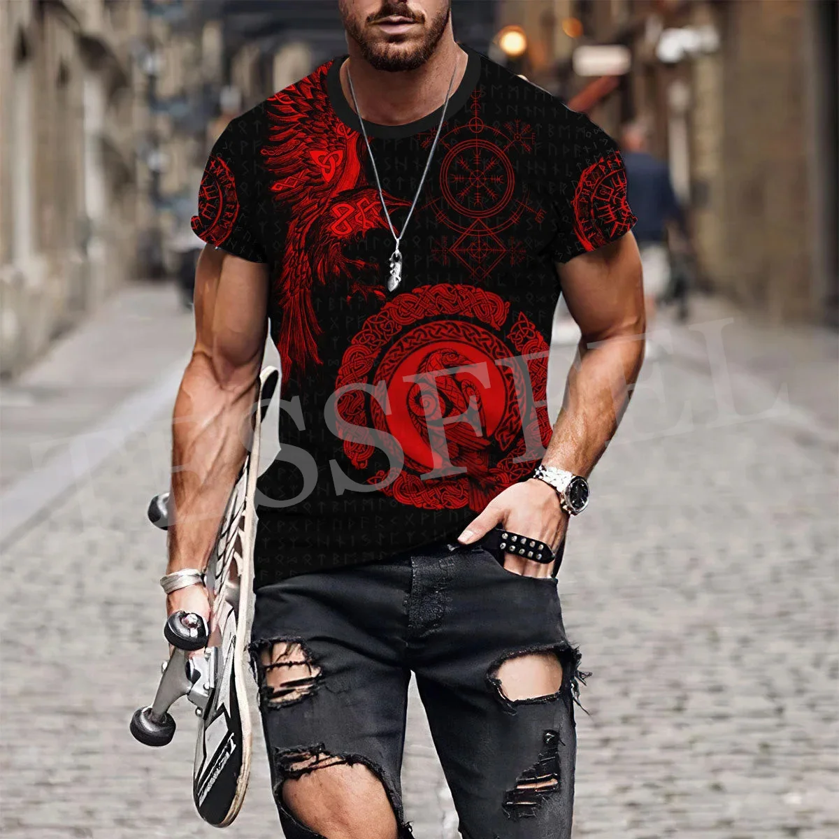 NewFashion Wolf Fenrir Odin Nordic Warrior Mythology Harajuku 3DPrint Summer Unisex Streetwear Short Sleeves Casual T-Shirts X4