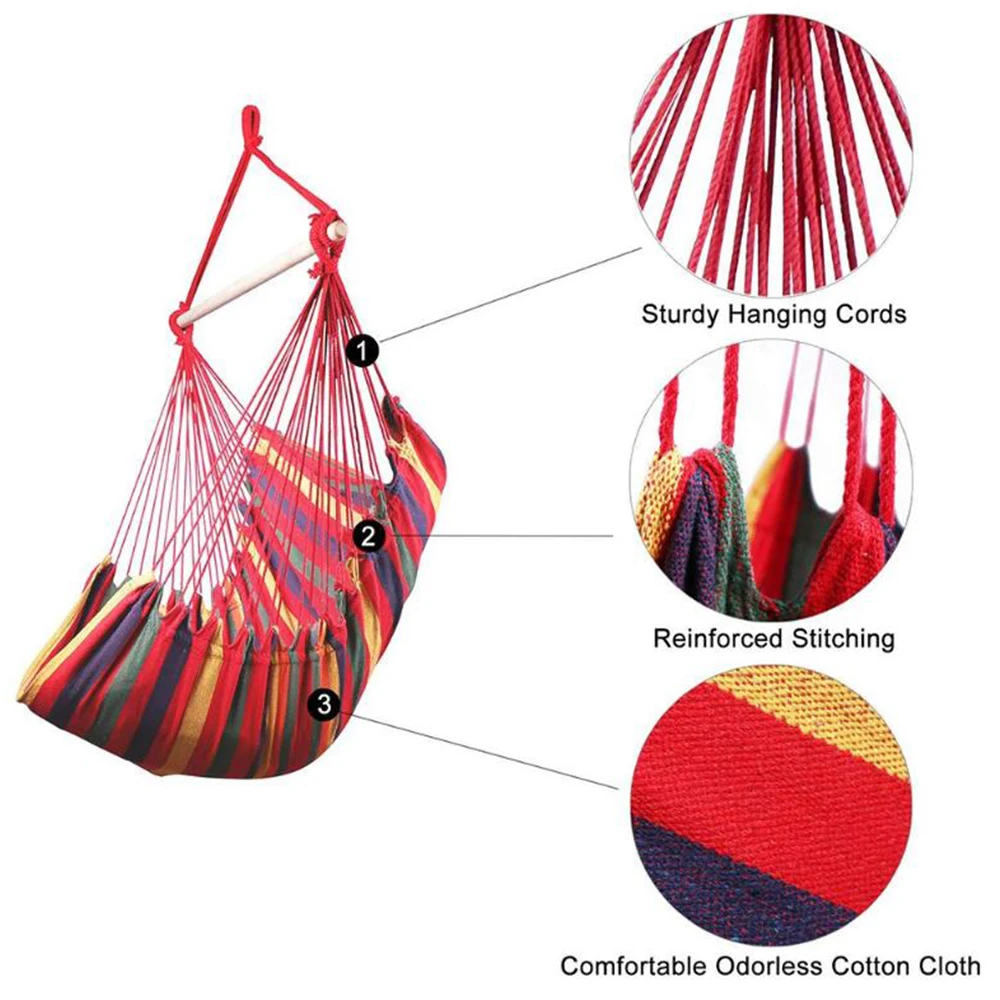 Travel Colorful Garden 120KG Camping Rope Bed Bedroom Home Hammock Chair Hammock Swings Swing Seat Hanging Hammock