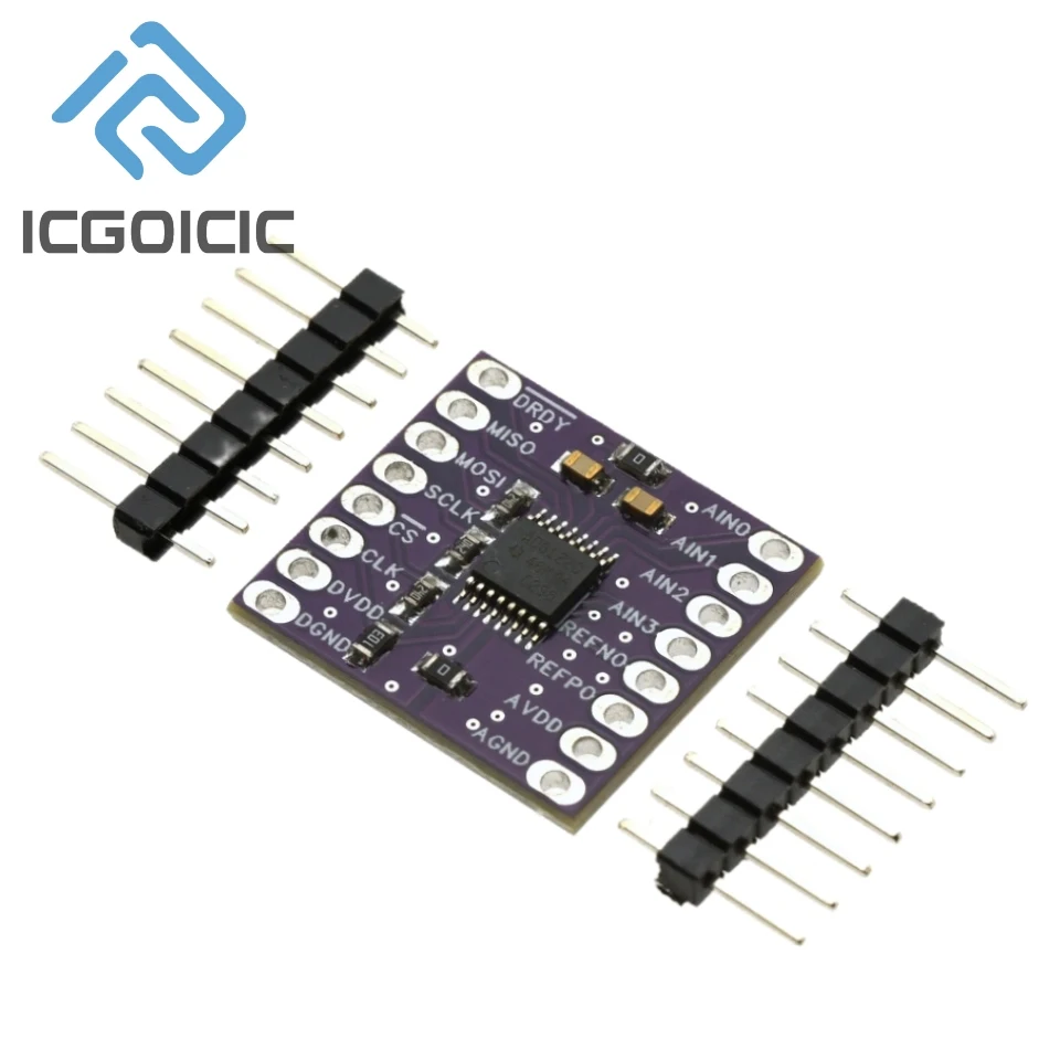 Módulo analógico a digital ADS1220 de 3V-5V/ADC/SPI/baja potencia/convertidor analógico a digital de 16/24 bits