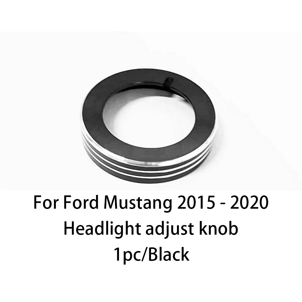 1Pc Aluminum Alloy Car Center Console Headlight Adjust Decorative Ring for Ford Mustang 2015 2016 2017 2018 2019 2020 2021