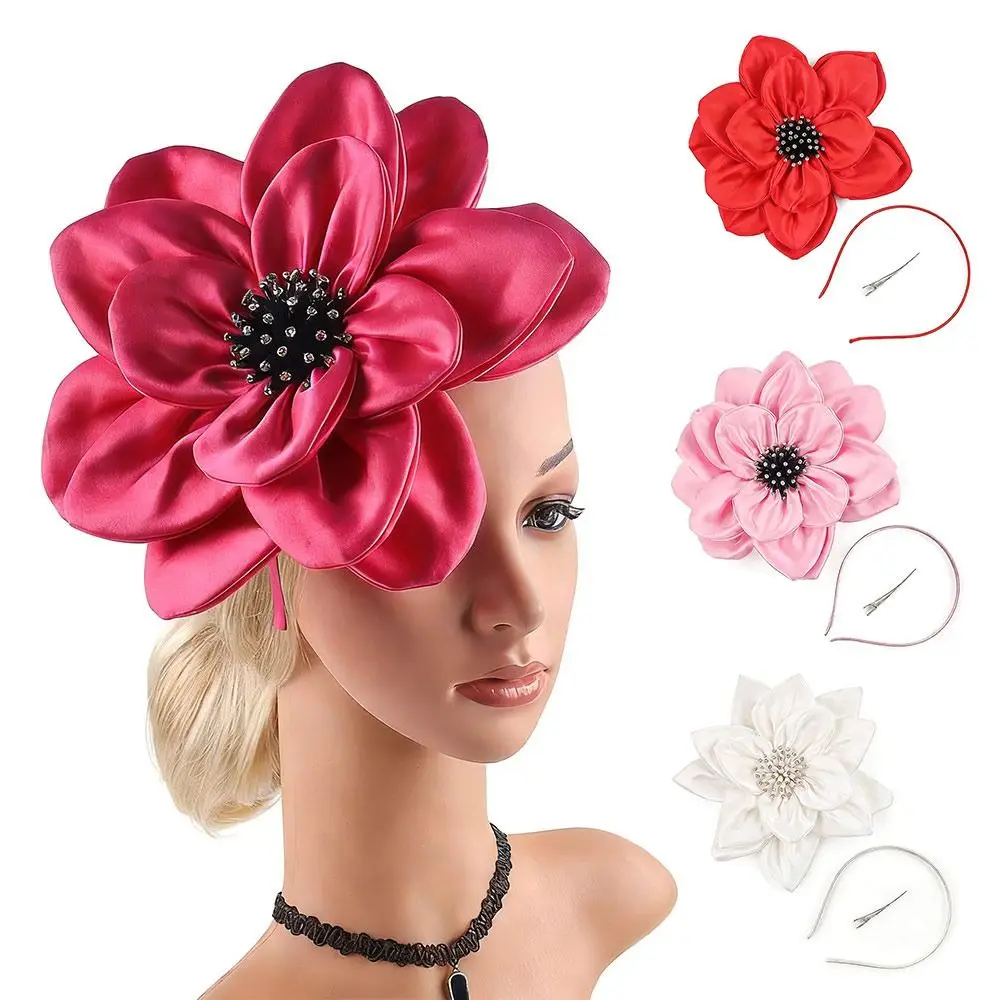 

Элегантный аксессуар для волос с объемными цветами: розы, свадебный макияж, украшение для выпускного, повязка для волос