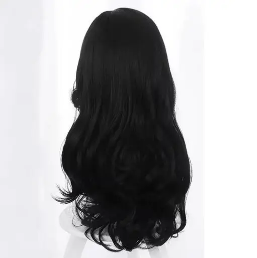 Synthetic Wig Halloween The Witch Yennefer of Vengerberg Long Black Wavy Wig Women Role Play Black Hair Cosplay Wavy Wig