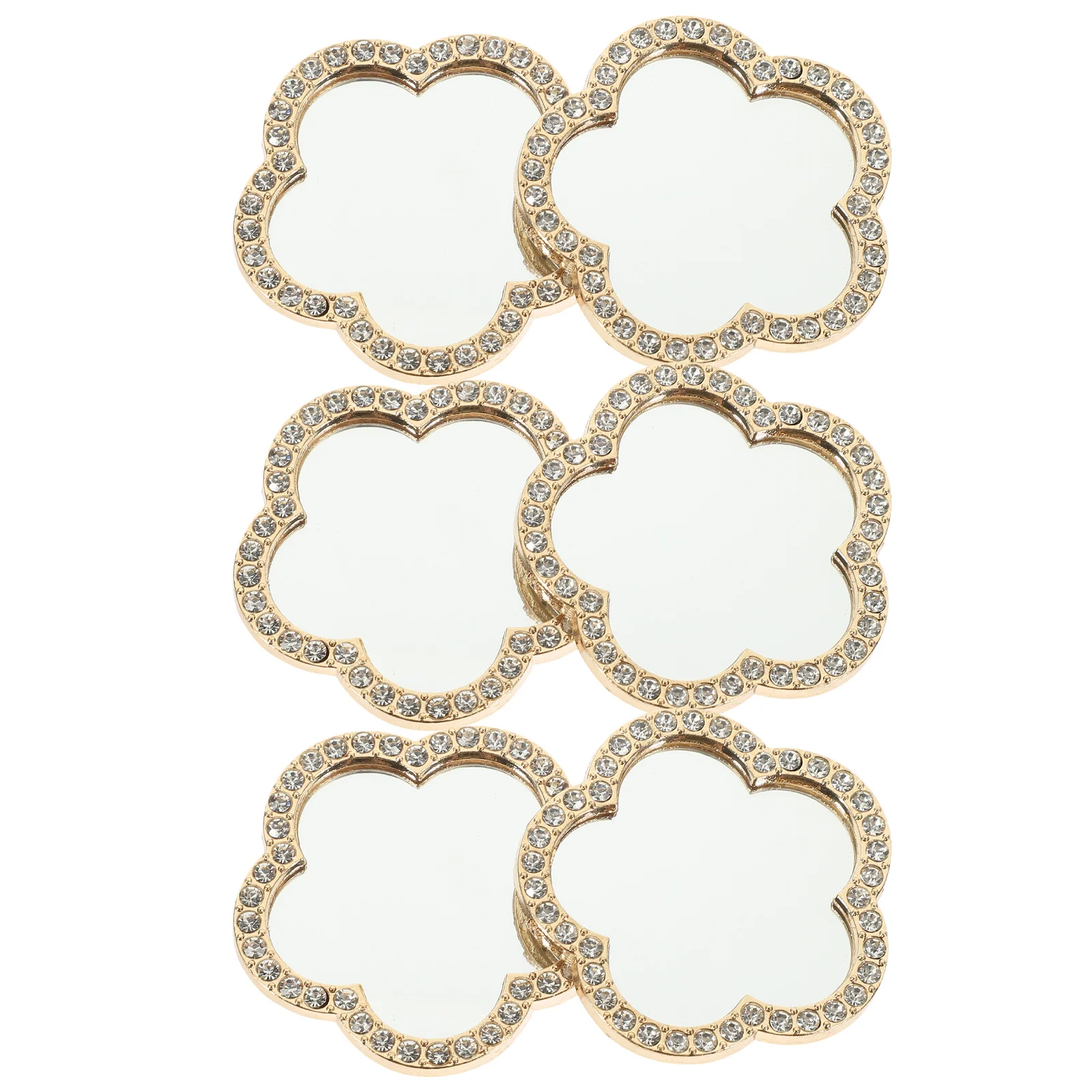 

6 Pcs Makeup Mirror Mini for Phone Pocket Size Purse Portable Golden Selfie