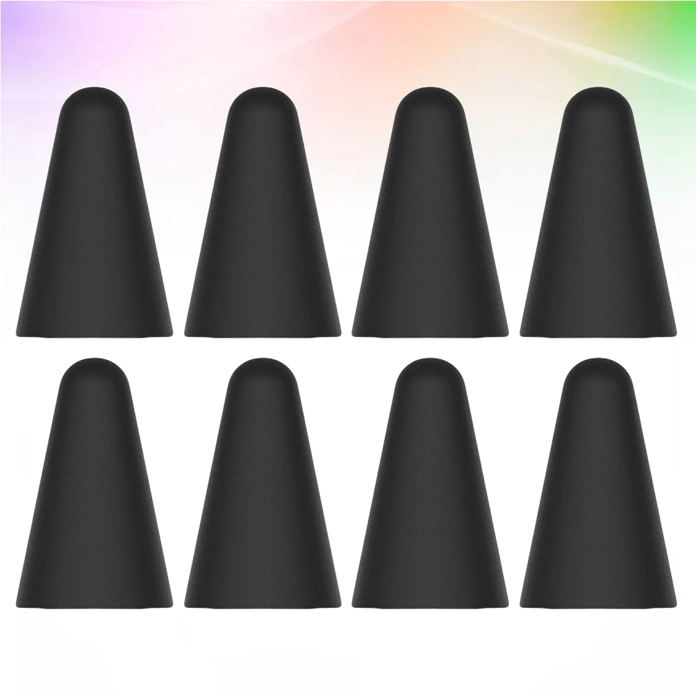

8pcs Nib Tip Cap Silicone Protective Cover Stylus Pen Sleeve Anti-Slip Noise Reduction Compatible With Apple Pencil 1 2 Black
