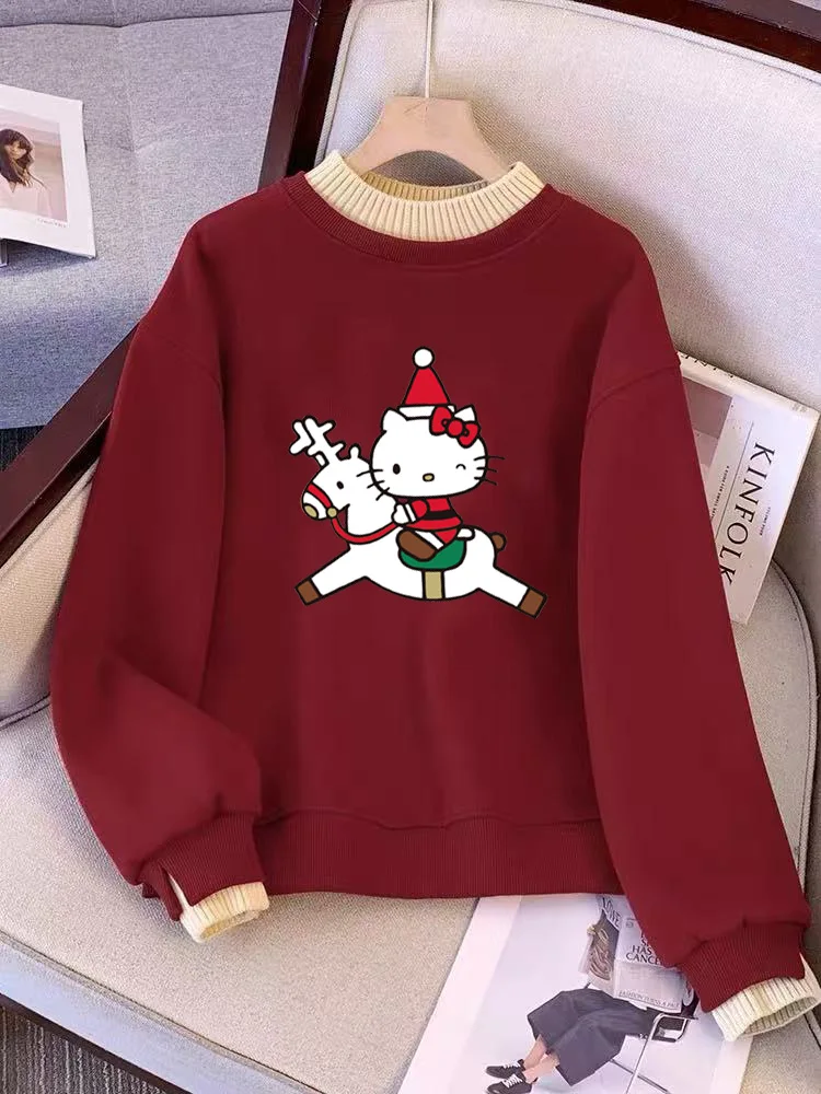 

Модная утепленная флисовая толстовка с капюшоном для женщин, новинка 2026 года, популярная, винно-красная, с вышивкой в стиле китайского зодиака, зимний многослойный топ