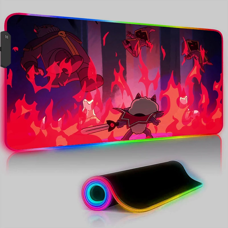 

Cult of the Lamb Backlight Pad LED PC Kawaii Anime Keyboard Pad RGB Gaming Accessories Mouse Pad Gamer Cabinet Mousepad Carpet