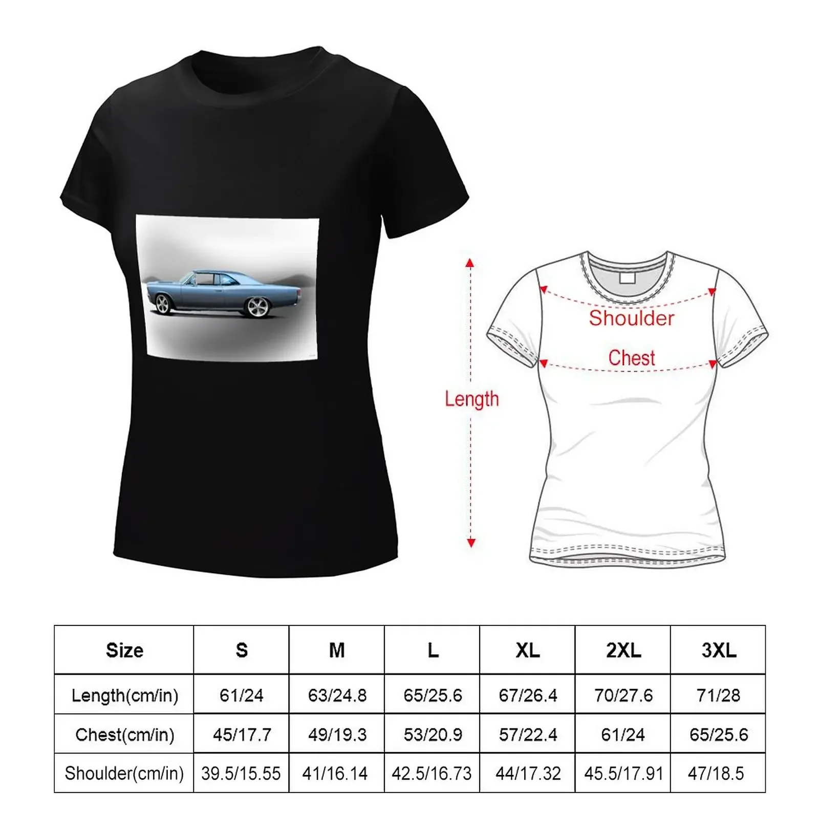 Mid-Sixties Muscle T-shirt lady clothes shirts graphic tees korean fashion western t shirts for Women