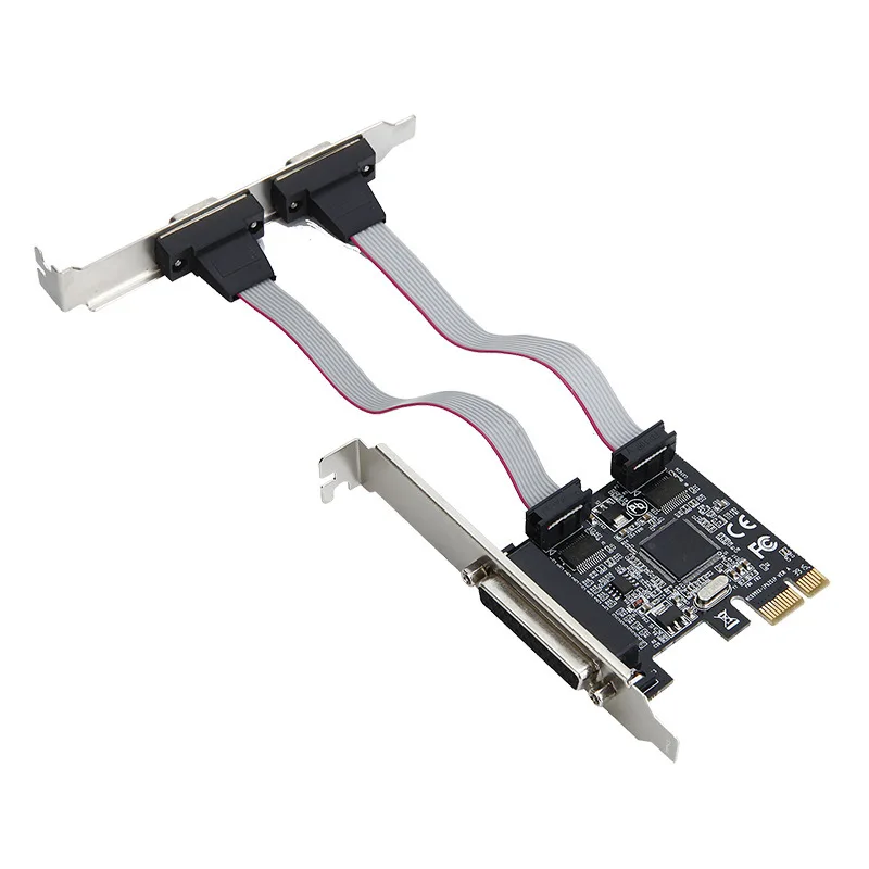 PCI express 2 Serial e 1 porta paralela riser Cartão RS232 Porta impressora PCIe PCI-e adaptador MOSCHIP ASIX/AX99100 chipest