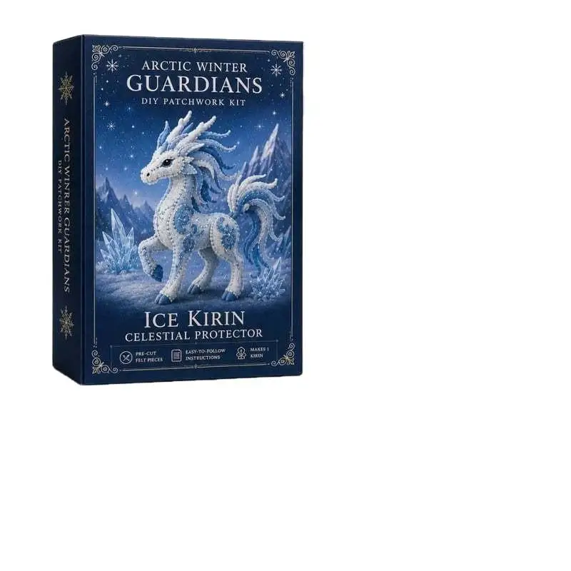 Pre-Cut Handmade Craft Kit For Home Decor & Gift Arctic Winter Guardians DIY Patchwork Kit,3D Stuffed Animals Mythical Creature
