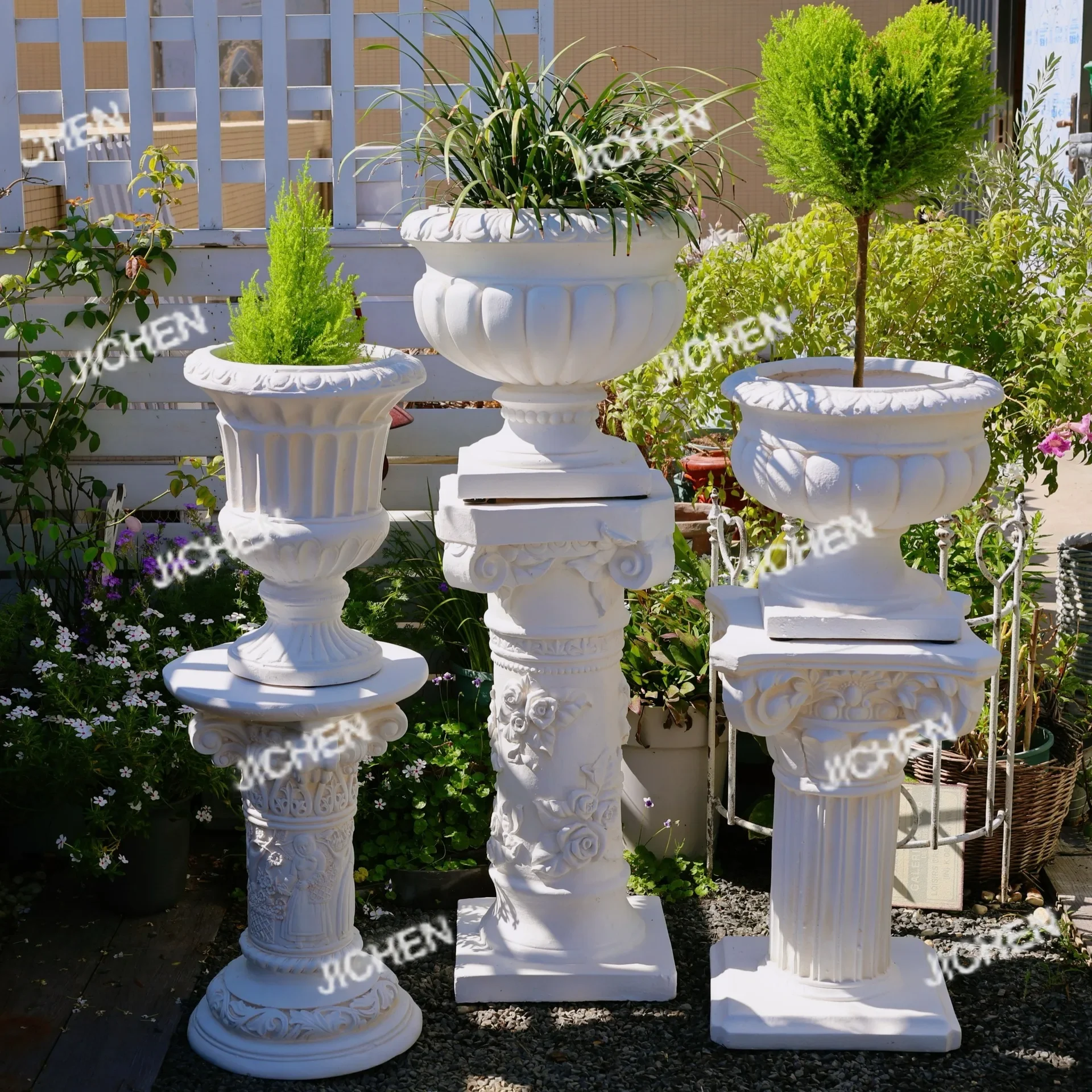 

JCQ Neu Versandte Artike European Roman Column Roman Pumpkin Flower Pot Garden Decoration Ornament Crafts