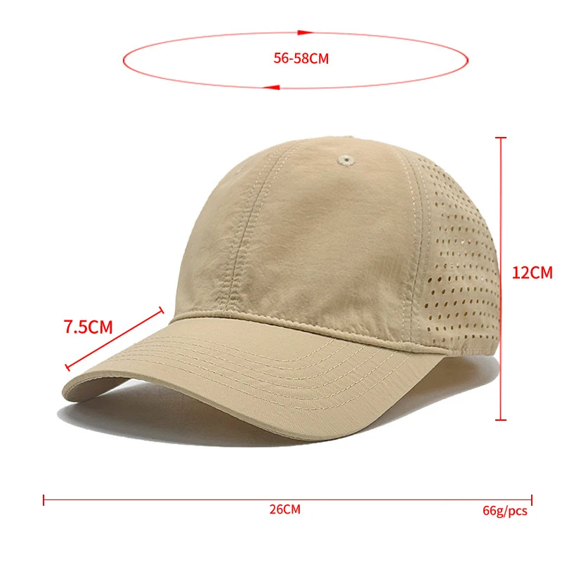 Custom Logo Performance Mesh Baseball Cap Outdoor Sport Running Sun Hat Plain Blank Polyester Nylon Quick Drying Gorras