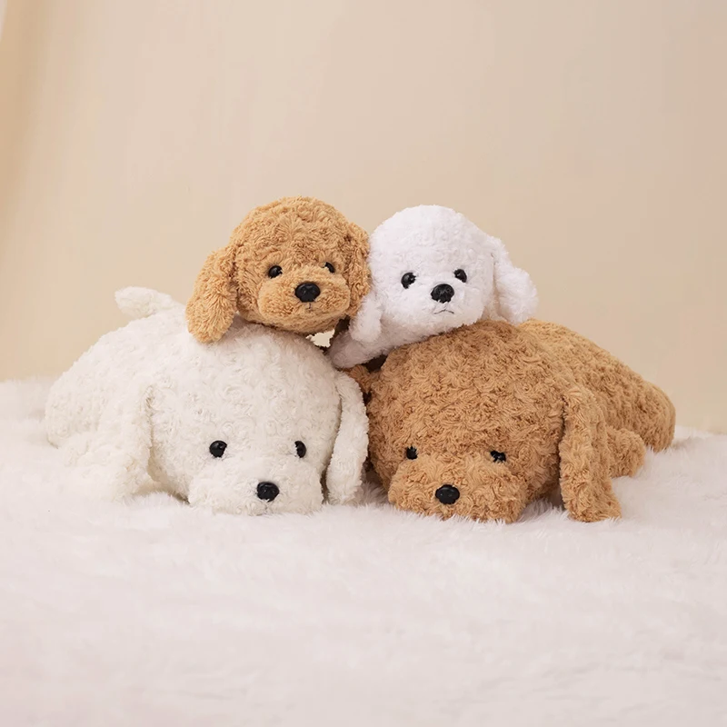 42cm/68cm Simulation Huge High Quality Soft Teddy Dog Plush Doll Pillow Brown White Long Plush Animal Plush Toy Home Decoration