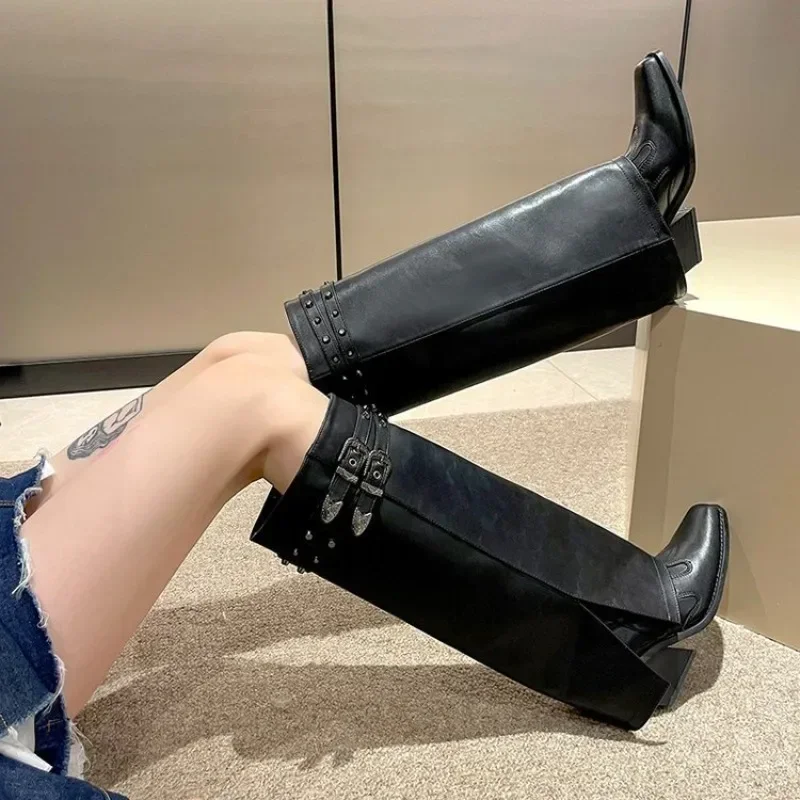 Women Boot 2023Winter Pointed Fashion Trouser Sleeve Boot Elegant Woman Heel Shoe Fashion Women Shoe Women High Knight Boot Bota