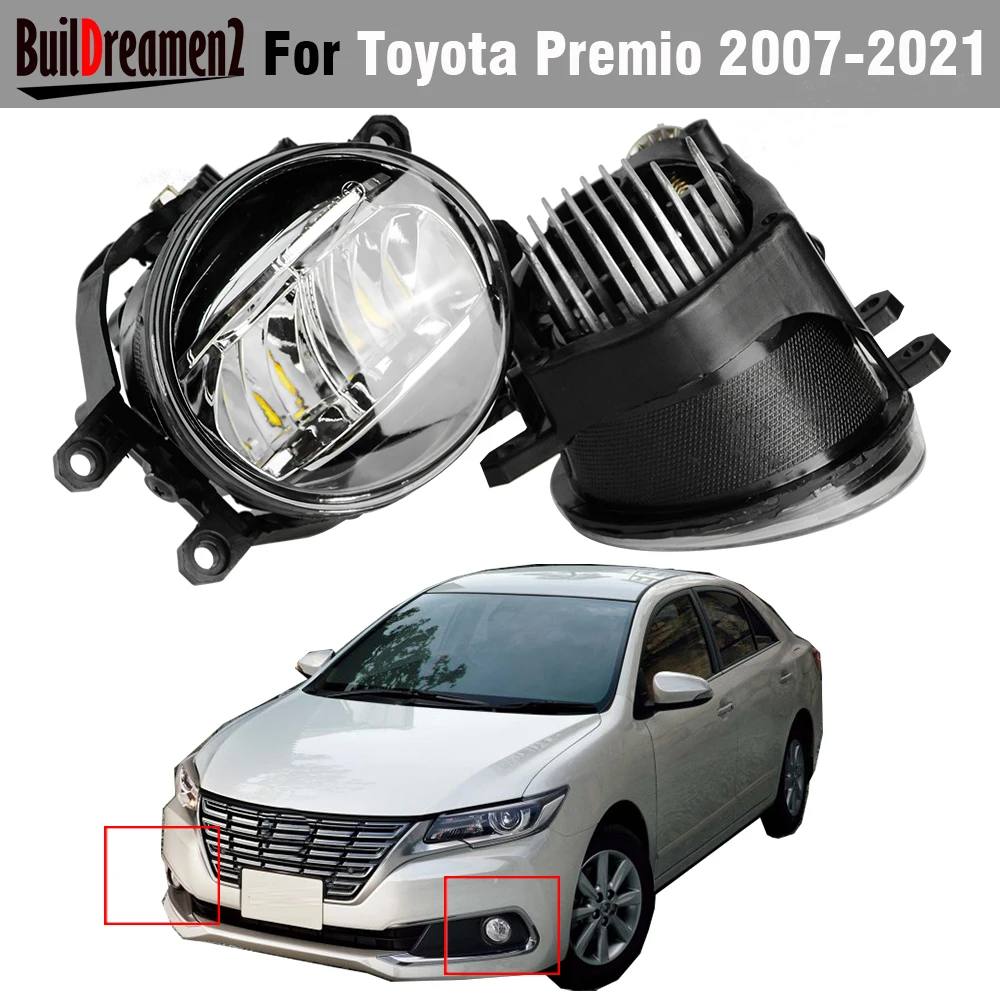 2 X LED Fog Light Assembly H11 For Toyota Premio (T260) 2007-2021 30W 6000LM Canbus Car Passenger + Driver Fog Lamp