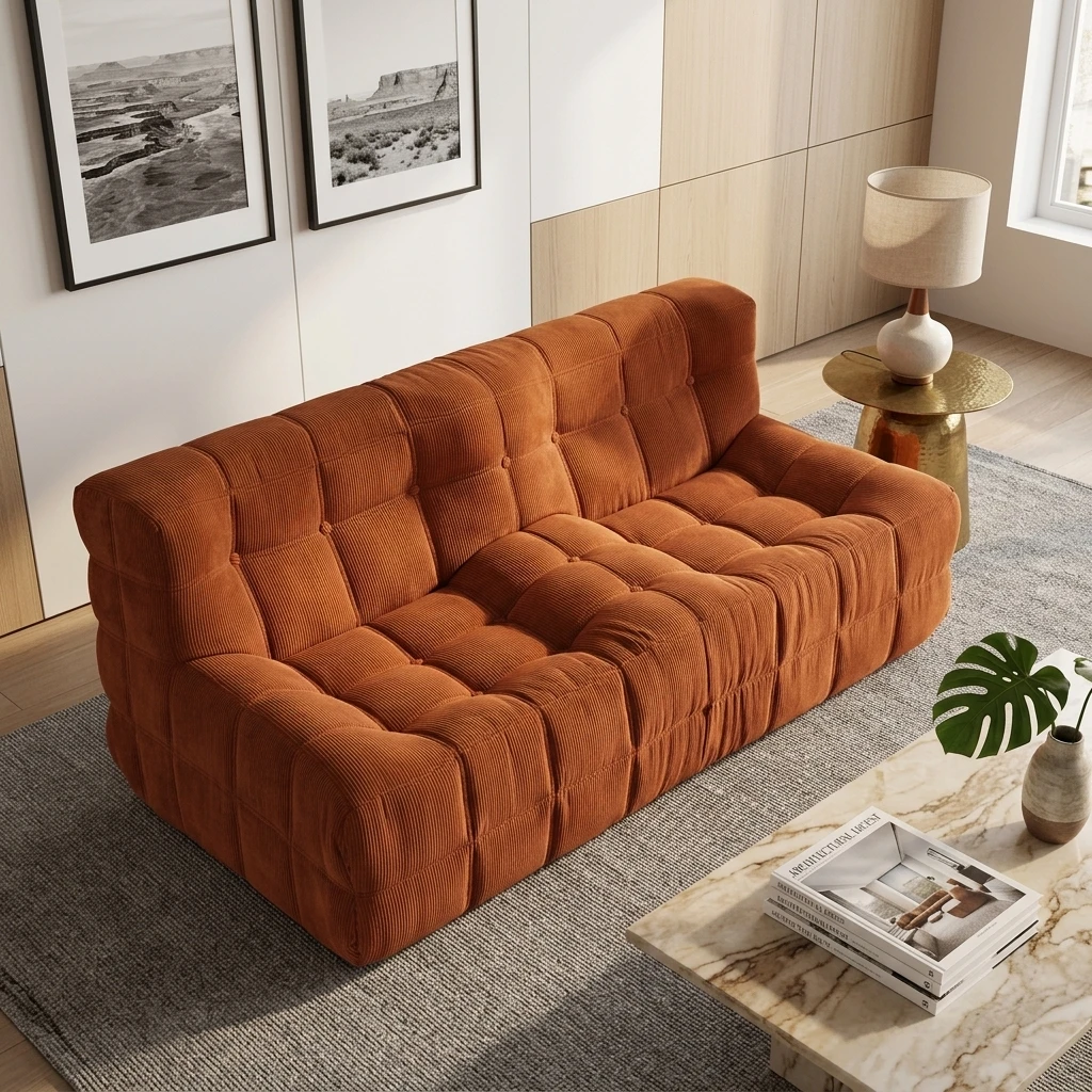 Wholesale Durable Comfort Modern Square Modular Sectional Sofa Compressed Fabric Living Room Eco-Friendly