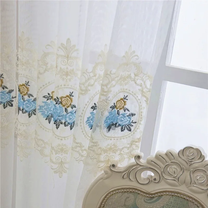 European Style Simple Modern Pastoral Light Luxury Thick Shading Customization Window Curtains for Living Dining Room Bedroom