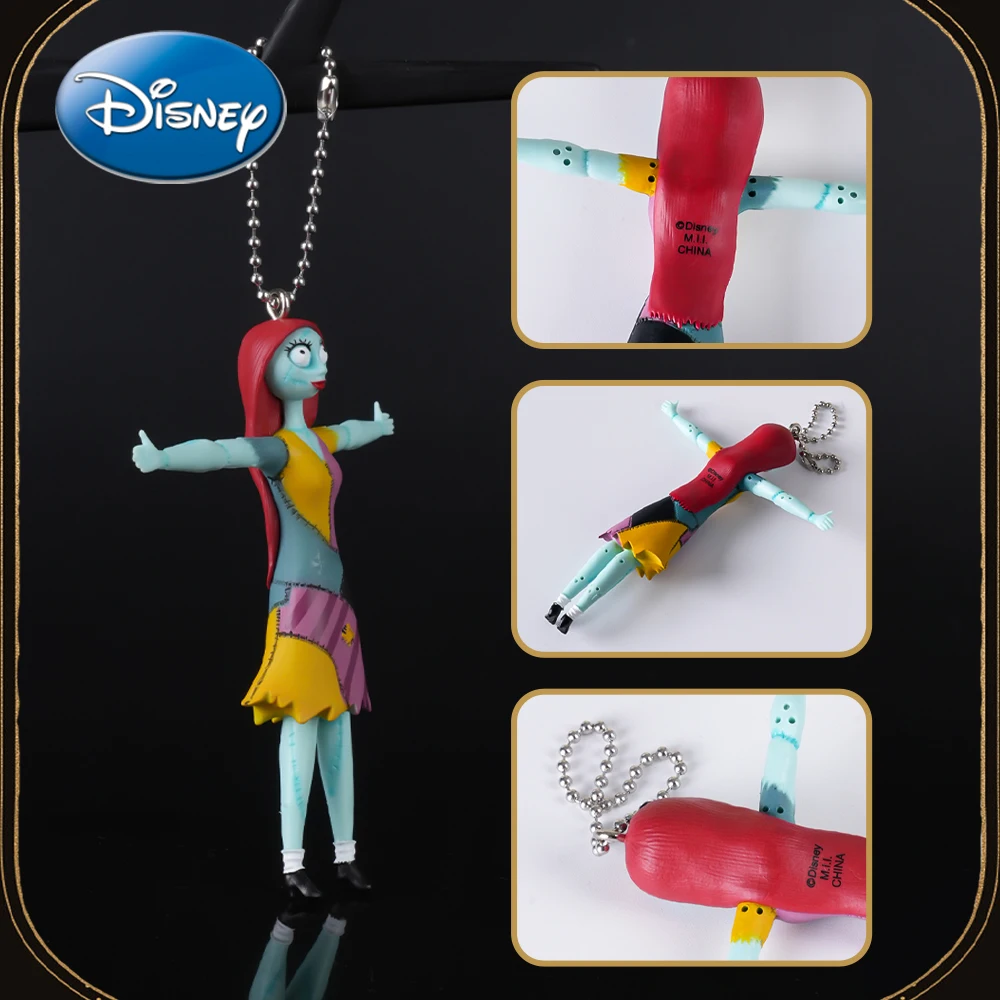 The Nightmare Before Christmas Officially Licensed Figurine Bag Clip Charms Sally PVC Keychain Christmas Gift 1Pc Disney