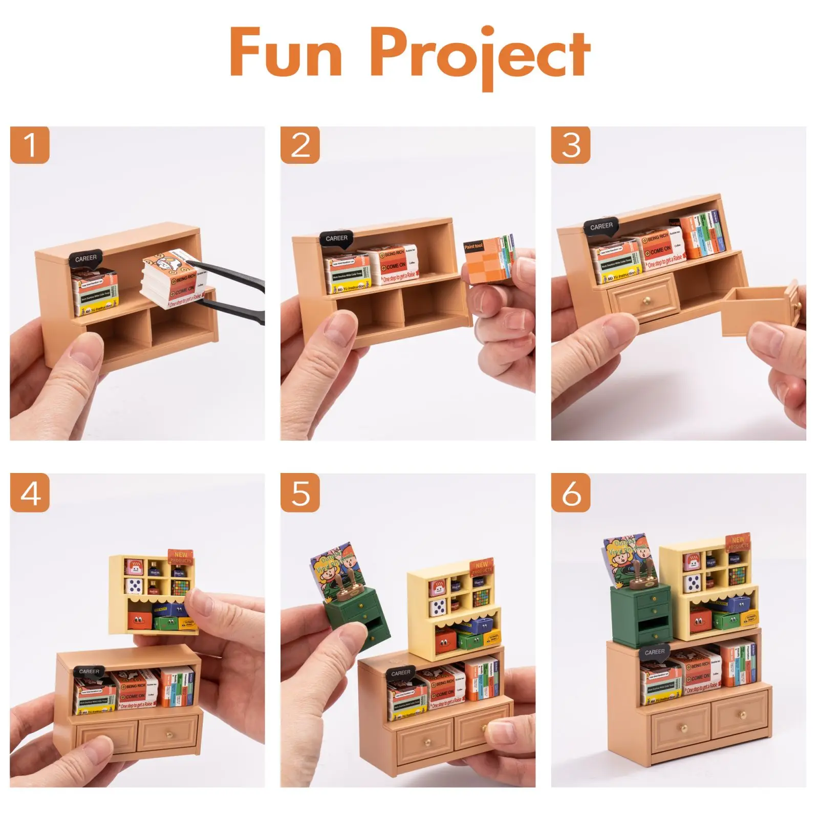 Robotime Rolife Super Creator DIY Miniature Kit Bookstore Experience the Fascinating World of Making 3D Puzzle for Kids Toys