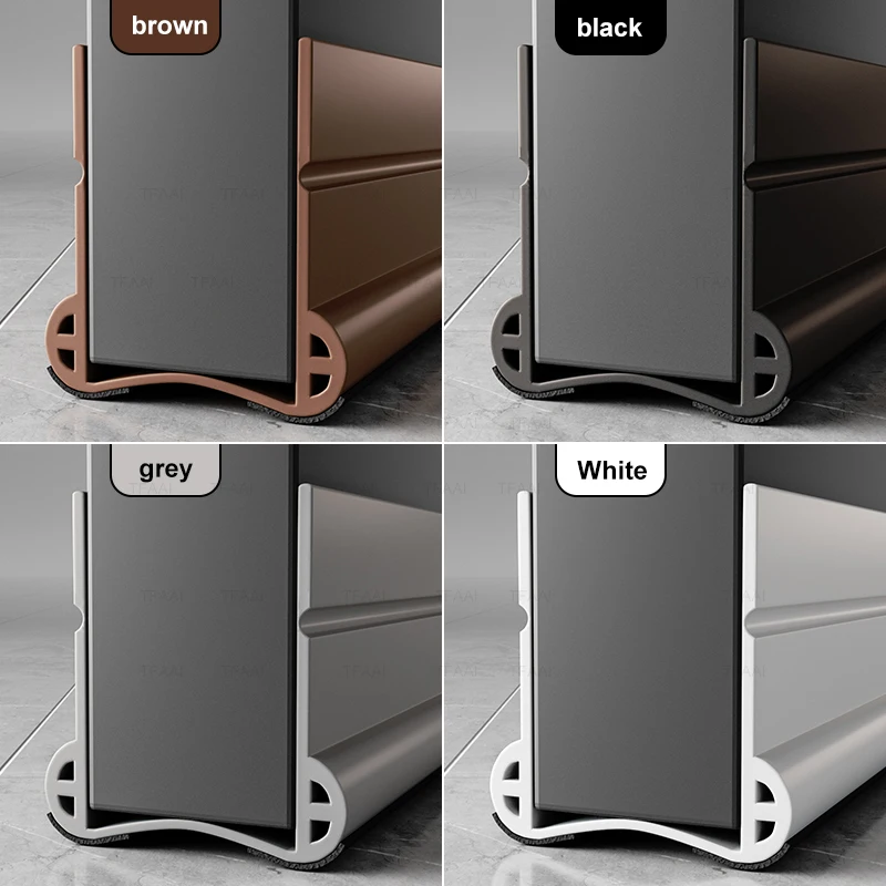 93 cm Türbodendichtungsstreifen, U-förmiger PVC-Zugluftstopper, schalldichter, winddichter Spaltfüller für Innentüren unter der Bürste