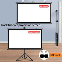 Thinyou 60inch 84inch 100inch Tripod Projector Screen Stand 16:9 Portable Home Cinema for Indoor Outdoor Projection curtain
