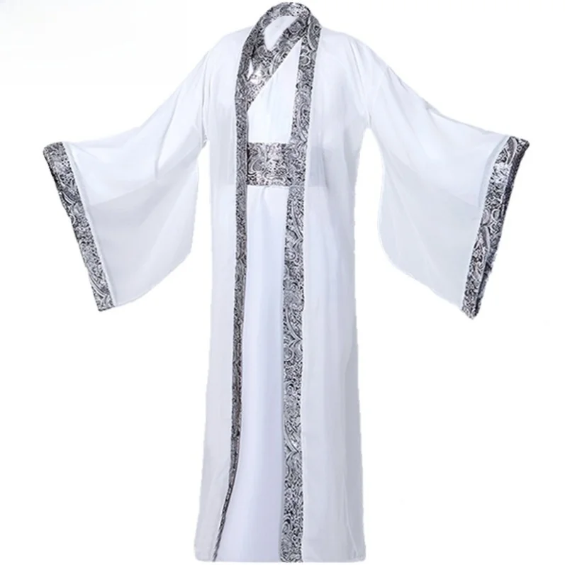 

Ancient Chinese Men's Costume Performance Robe Tai Bai Gold Star Zhang San Feng Jiang Zhi Ya Moon Daoist Long Robe