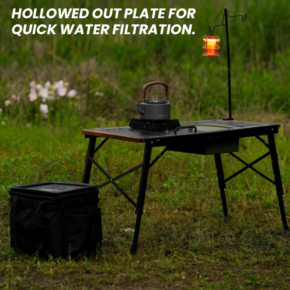 IGT Table Tea Tray Multifunctional Table Panel Storage Basket Large Capacity Camping Storage Tea Tray for Hiking Fishing