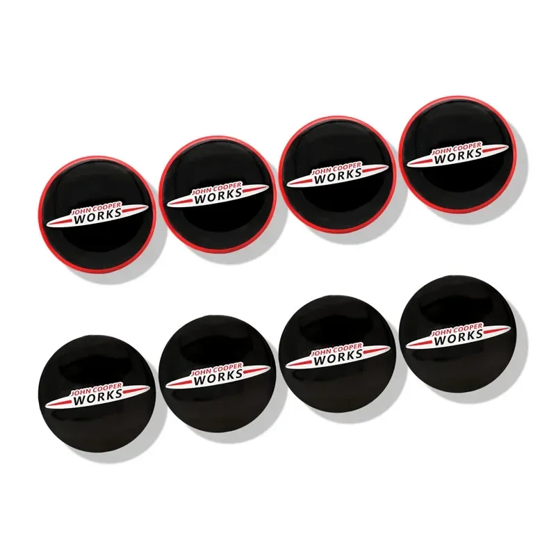 JCW-John Cooper Works Logo Car Wheel Center Hub Cap, Decoração da tampa da borda para Mini Cooper Countryman R56 R50 R53 F56 F55 R60, 56mm, 4pcs