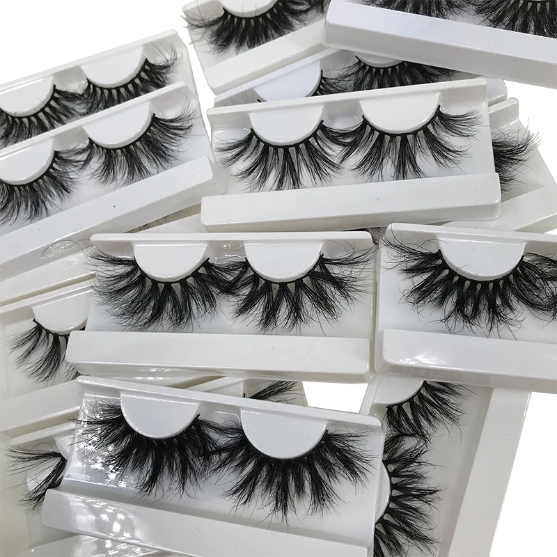 2024 Fluffy Mink Eyelashes 25mm Mink Lashes Dramatic Thick Long 3D Mink Strip Eyelash Wholesale Lash Suppliers