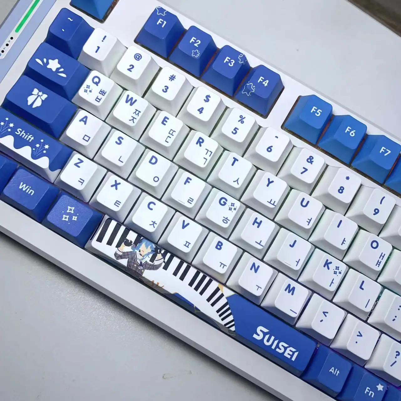 Coreano Vtuber holovive Keycaps Hoshimati Suisei 132 Key Cap Key Cover PBT DYE SUB Cherry MX Axis Switch per tastiera meccanica