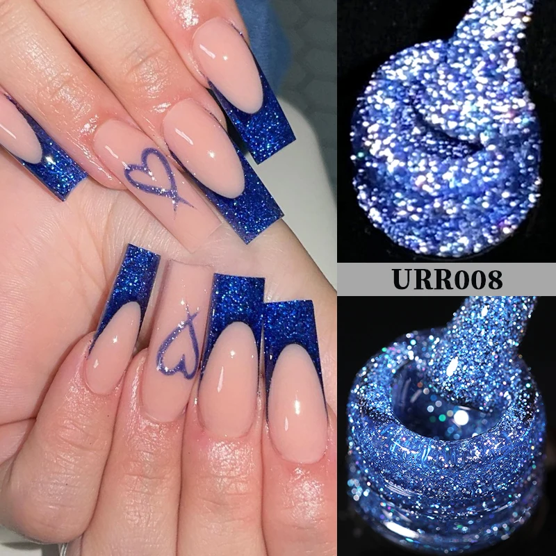 UR SUGAR-Verhéritage à Ongles Gel UV LED, Bleu Profond, Coulé, Paillettes, Laser, Rotterdam, Kling, Hybrid, Soak Off, Art, 7.5ml