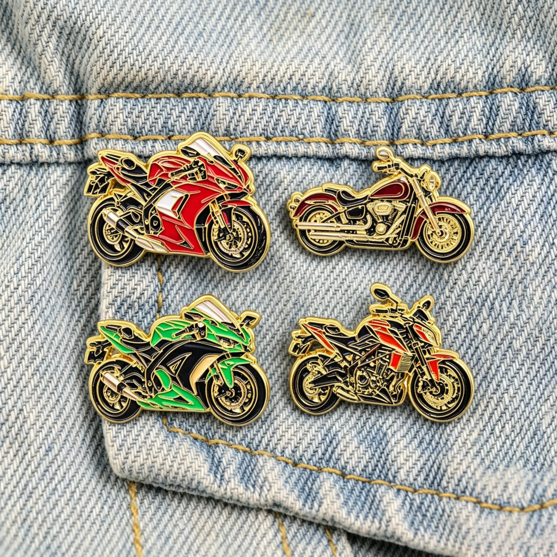 Cool Motorcycle Enamel Pins Sport & Retro Motorbike Lapel Brooches for Backpack Denim Jacket Biker Lover DIY Decor Gift