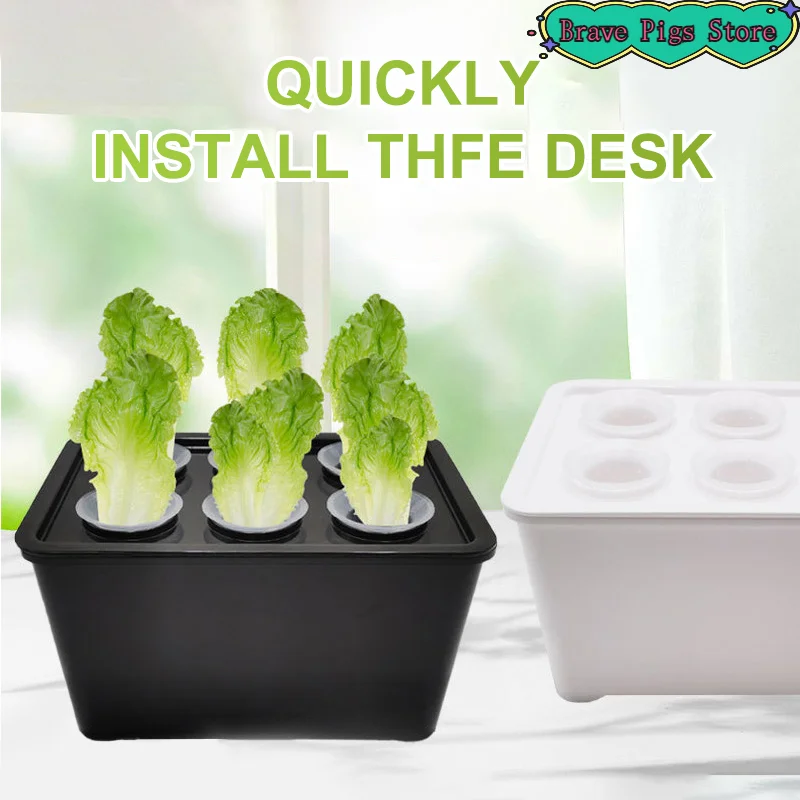 [HM]1 Set Of Indoor/Outdoor Vegetable Hydroponic Seedling Kit Herb Pots No Power Required Durable Plastic Easy To Assemble[HM]