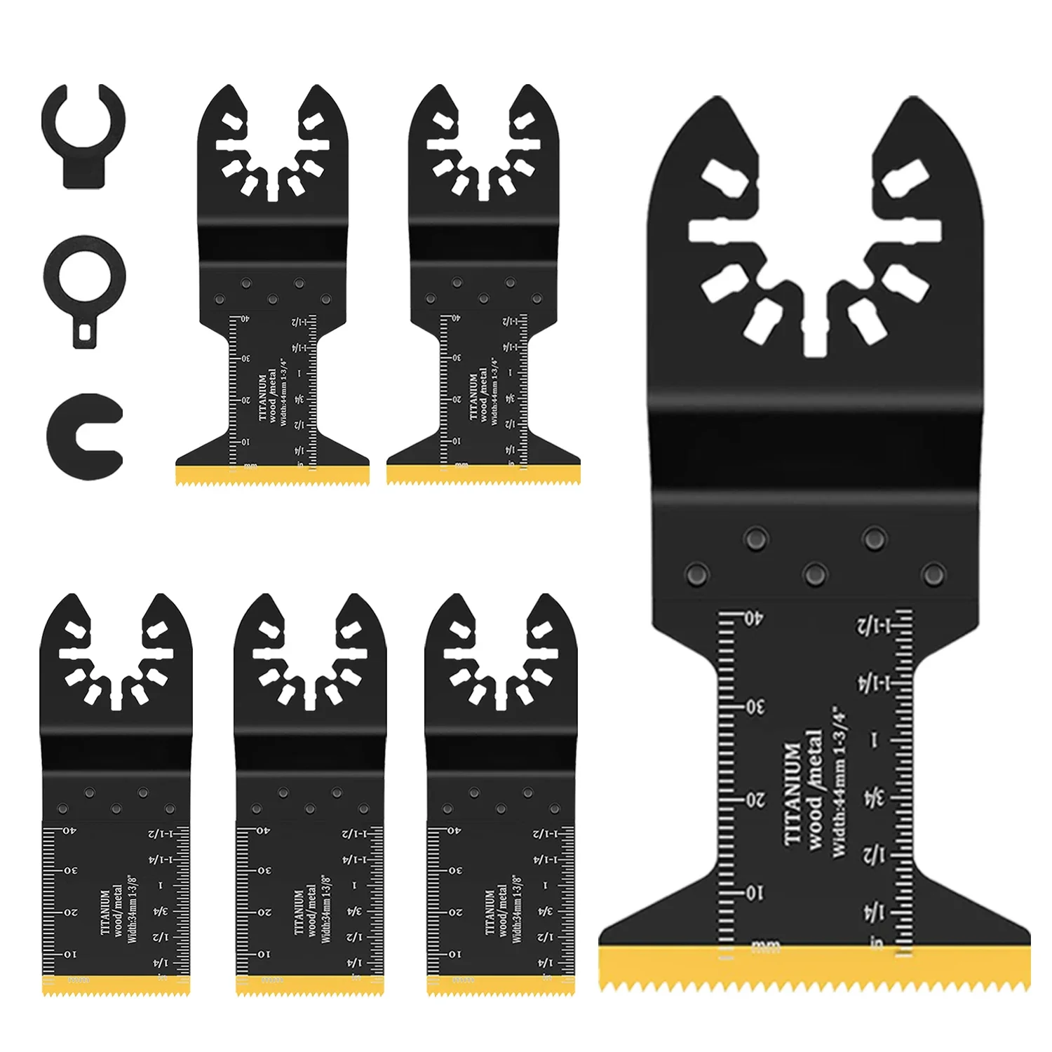 Titanium Oscillating Blades 5PCS - Durable Multi-Tool Saw Blades for Cutting Wood, Metal, Nails & Plastic - Universal Fit